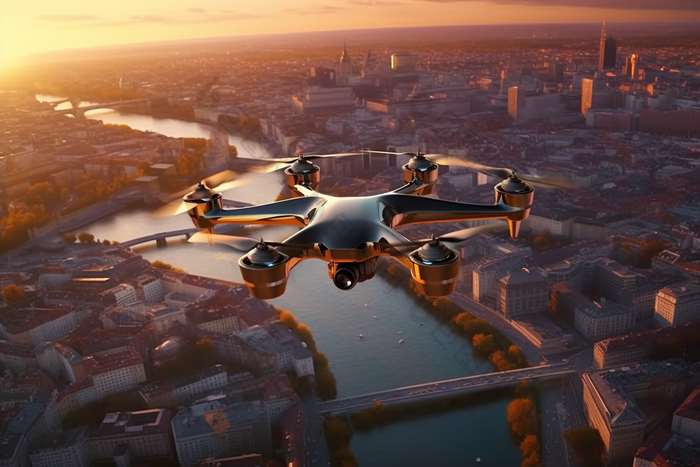 无人机飞跃城市先进运输