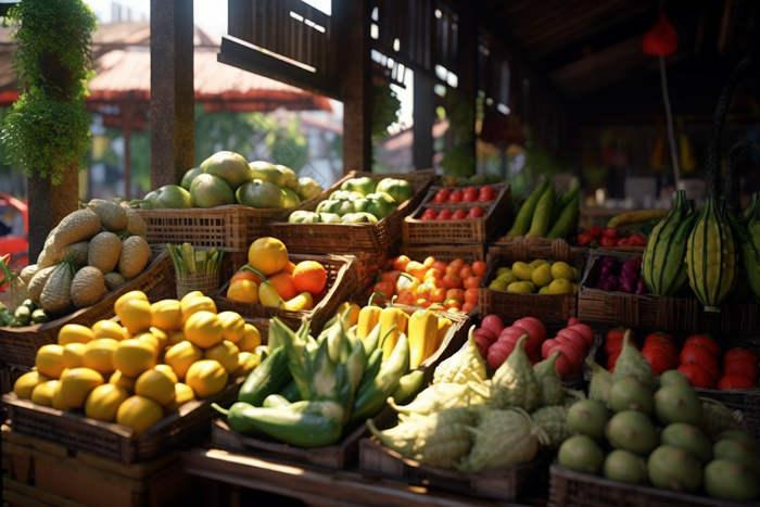 市场中的蔬果摊位摄影图28
