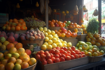 市场中的蔬果摊位摄影图26