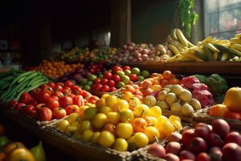 市场中的蔬果摊位摄影图36