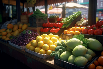 市场中的蔬果摊位摄影图37