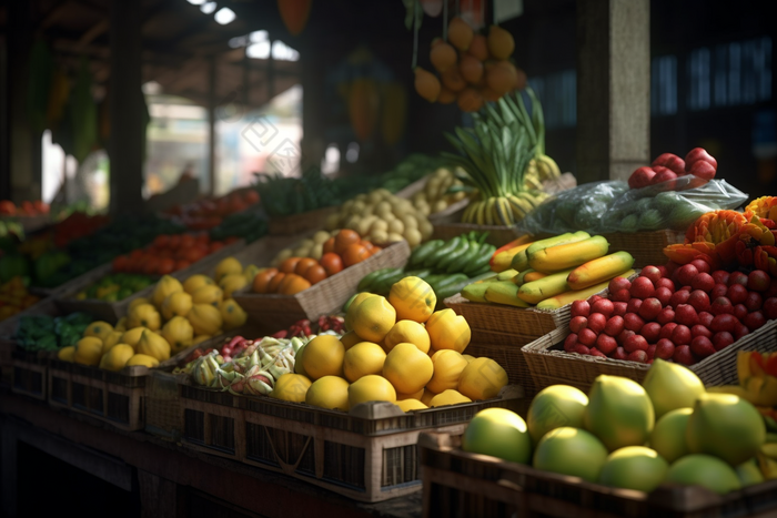 市场中的蔬果摊位摄影图11