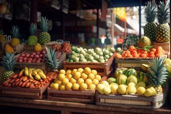市场中的蔬果摊位摄影图30