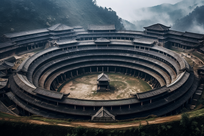 福建客家土楼建筑摄影图图片-包图网
