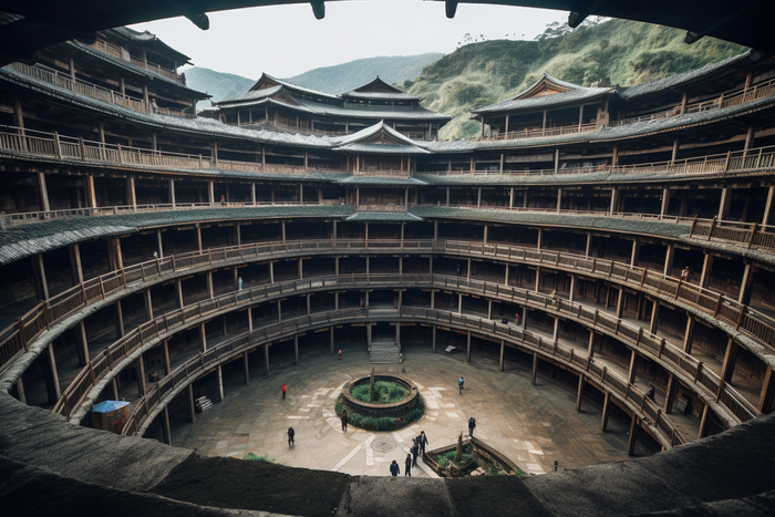 福建客家土楼建筑图片-包图网