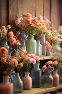 插满鲜花的花瓶摄影图21