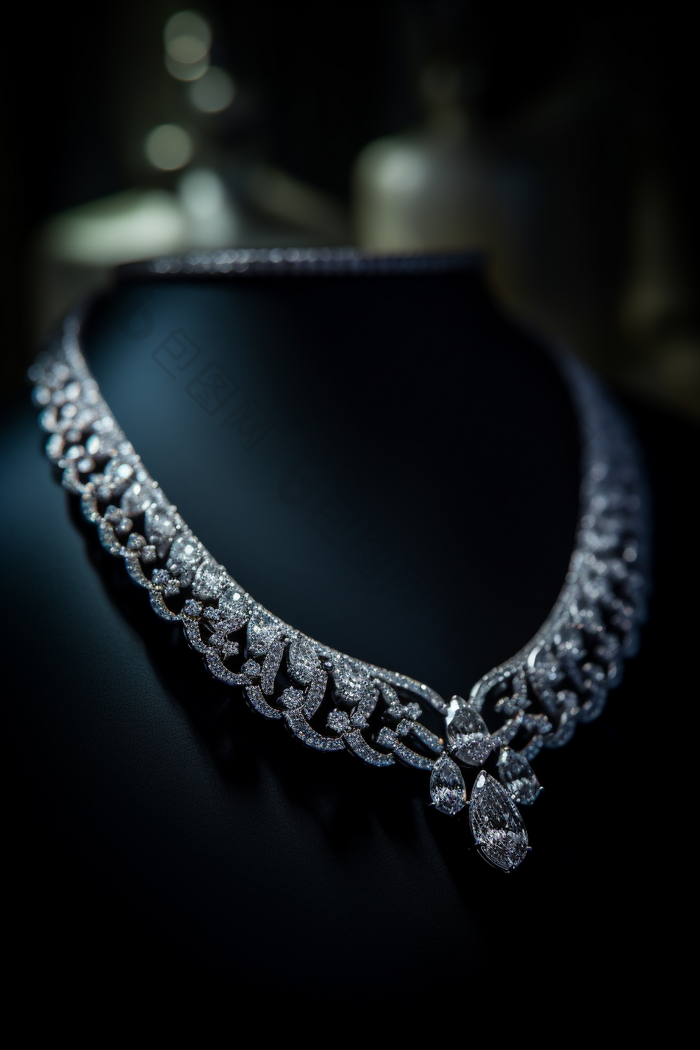 高级钻石项链展示模型装饰品