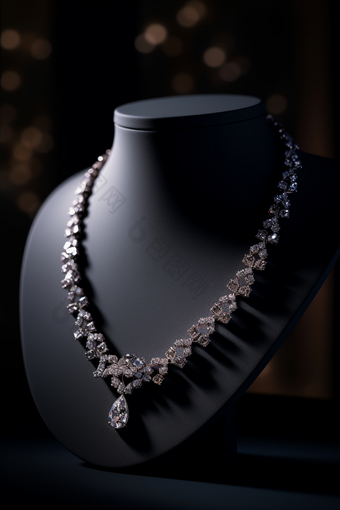 高级钻石项链展示珠宝商品