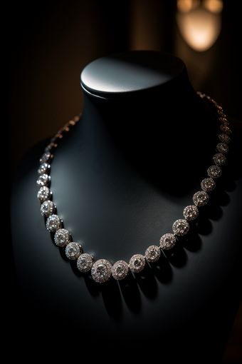 高级钻石项链展示珍珠装饰品