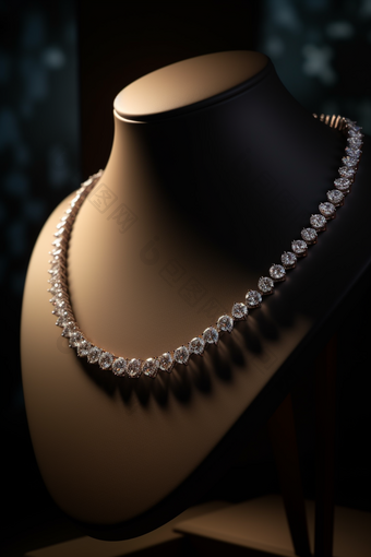 高级<strong>钻石项链</strong>展示珍珠商品