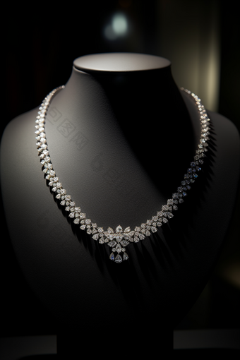 高级钻石项链展示珠宝装饰品