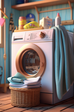 洗衣房的毛巾与洗衣液摄影图19