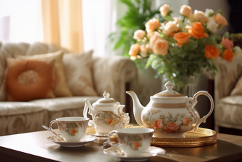 复古精美陶瓷茶具摄影图47