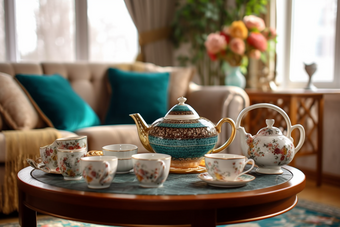 复古精美陶瓷茶具舒适客厅
