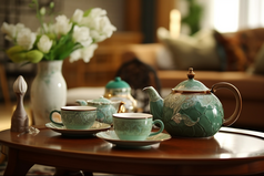 复古精美陶瓷茶具摄影图13