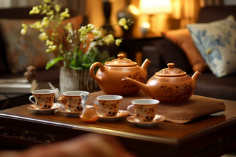 复古精美陶瓷茶具精致花朵
