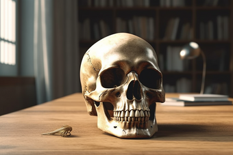 人体头骨骷髅医学模型人类办公桌