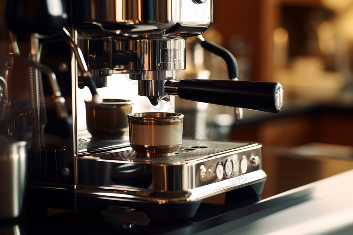 蒸汽研磨高级咖啡机摄影图48