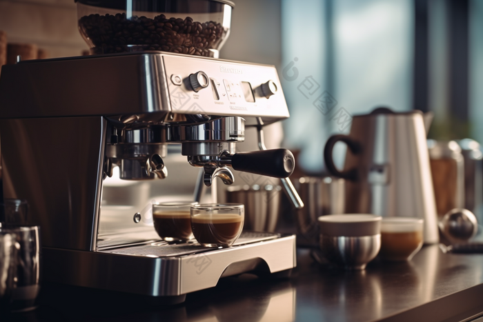 蒸汽研磨高级咖啡机摄影图47