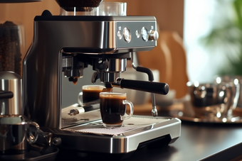 蒸汽研磨高级咖啡机摄影图31