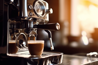 蒸汽研磨高级咖啡机摄影图38