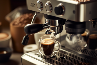 蒸汽研磨高级咖啡机摄影图36
