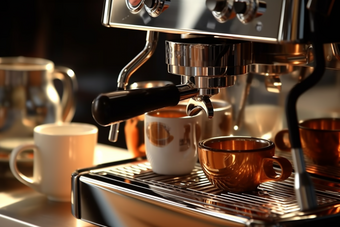 蒸汽研磨高级咖啡机摄影图24