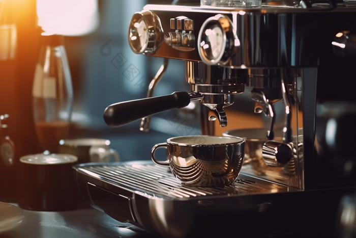 蒸汽研磨高级咖啡机摄影图35