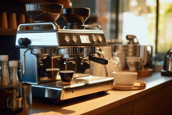 蒸汽研磨高级咖啡机摄影图18
