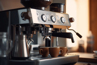 蒸汽研磨高级咖啡机摄影图33