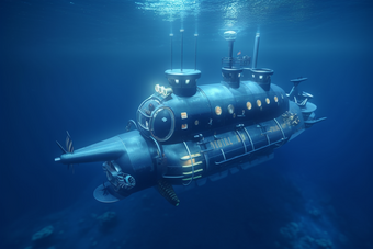 水下机器人潜艇浮动海洋