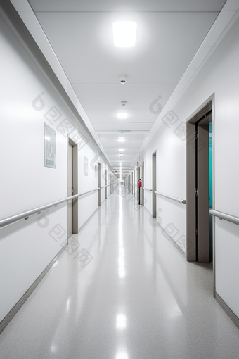 干净的医院走廊病房医疗