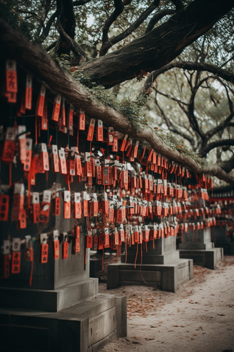 悬挂的祈福牌祝福祈祷