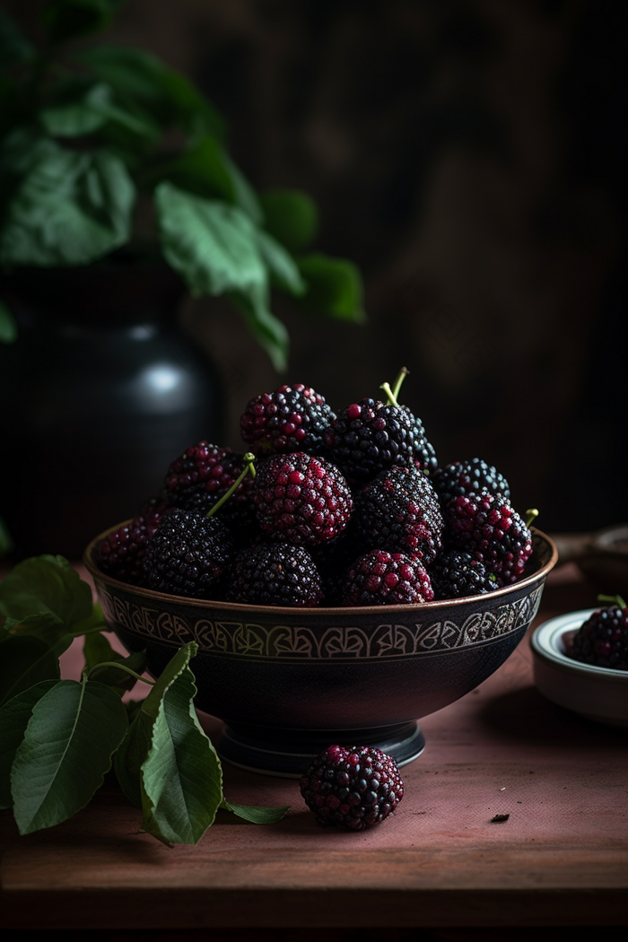 夏日的树莓水果盆子新鲜