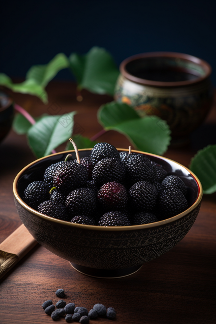 夏日的树莓水果果盆新鲜