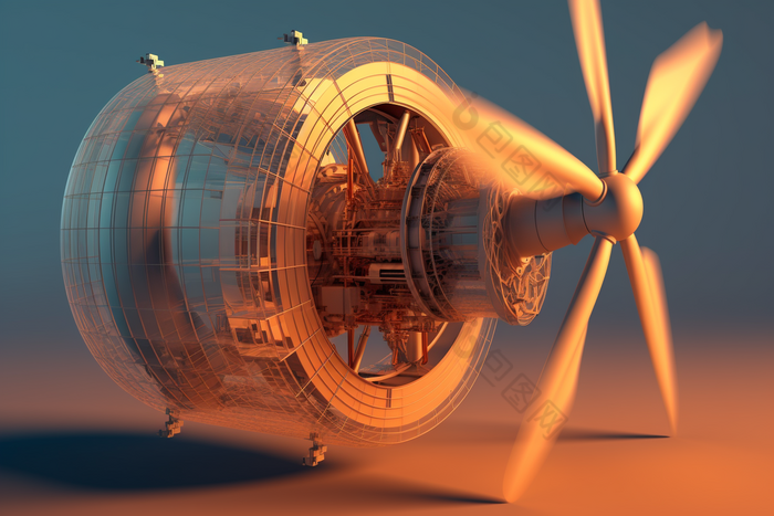 风力涡轮机结构机械结构透视