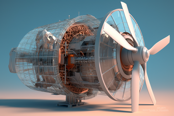 风力涡轮机结构电线结构透视