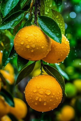 果园橙子树下的果实摄影图44