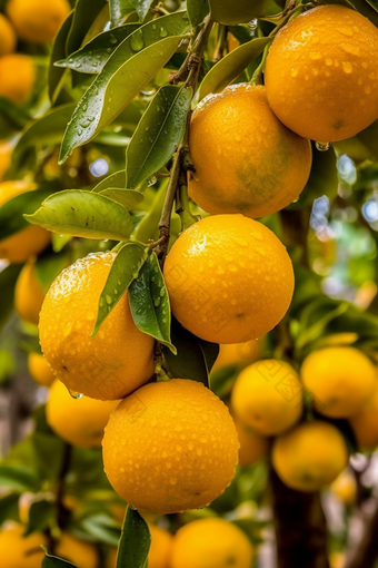 果园橙子树下的果实摄影图43