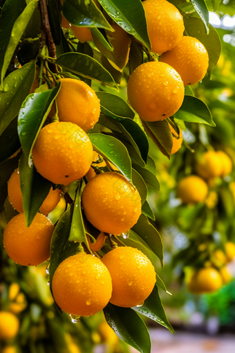 果园橙子树下的果实摄影图30