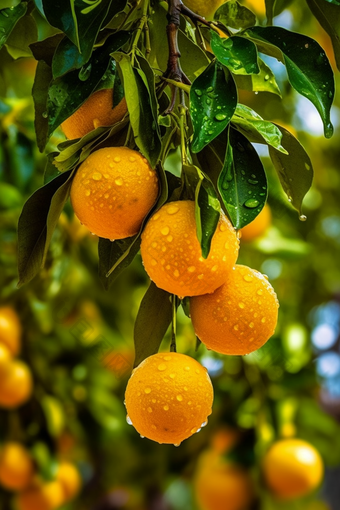 果园橙子树下的<strong>果实摄影图</strong>3