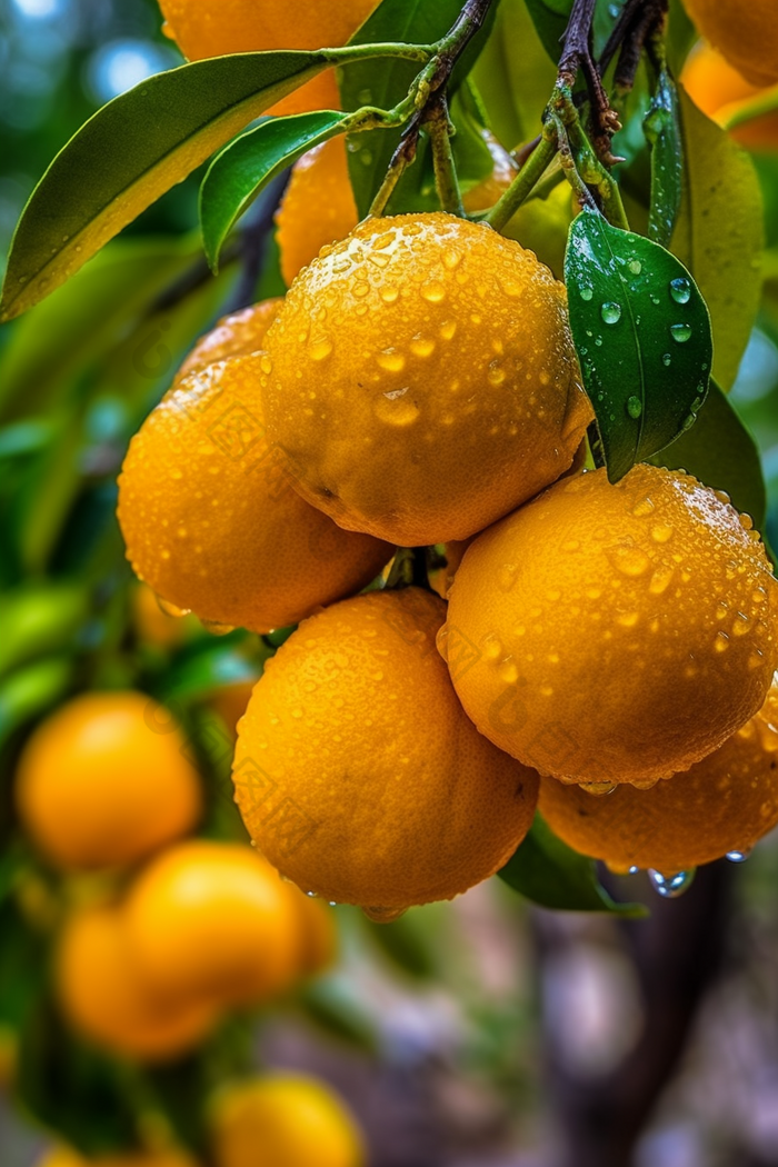 果园橙子树下的果实摄影图9