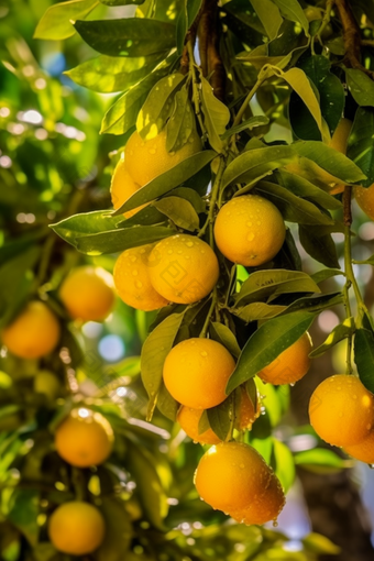 果园橙子树下的果实摄影图41