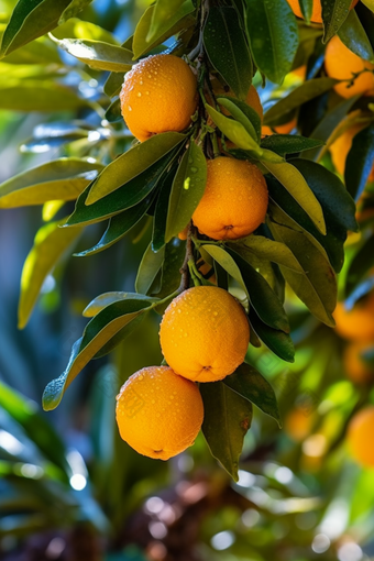 果园橙子树下的果实摄影图39