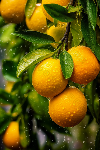 果园橙子树下的果实摄影图17