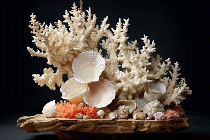 海洋贝壳珊瑚摆件摄影图44