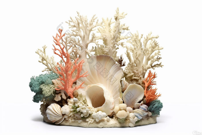 海洋贝壳珊瑚摆件摄影图31