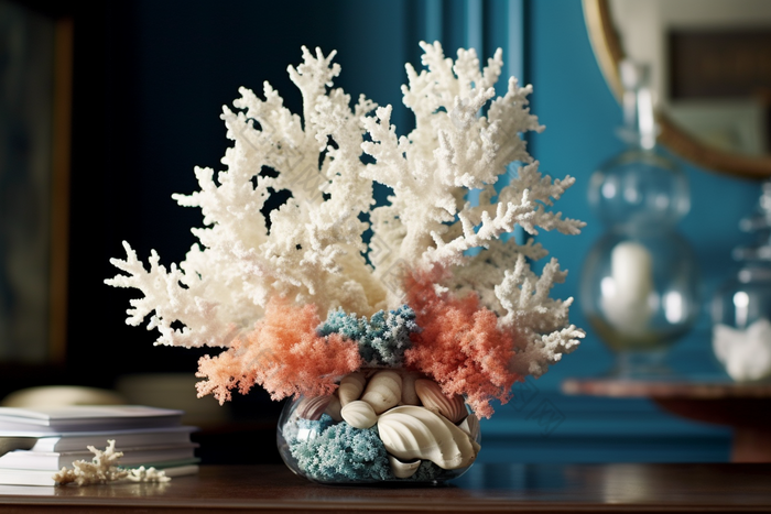 海洋贝壳珊瑚摆件摄影图7