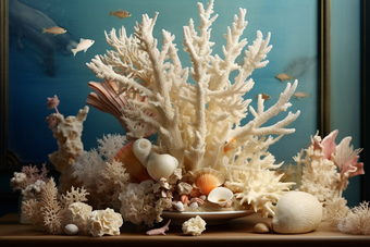 海洋贝壳珊瑚摆件摄影图19