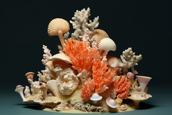 海洋贝壳珊瑚摆件摄影图18